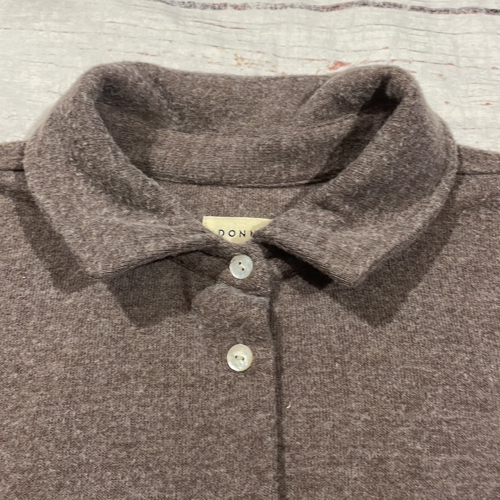 Donni Brushed Sweater Button Down Cho Brown Shirt Jacket Shacket - Picture 12 of 13
